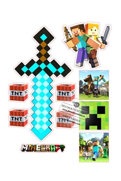 Decoratiuni Dulci Imagine comestibila Aventura Minecraft - Decupat