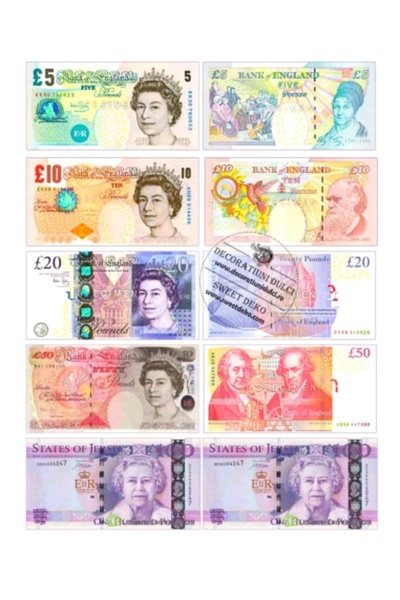 Decoratiuni Dulci Edible image of Lira banknote front and back - Cut out