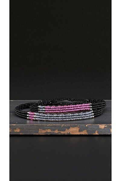 Bensei Takı Dükkanı Bensei Lover's Bracelet, Set of 2, with Glass Bead Access...