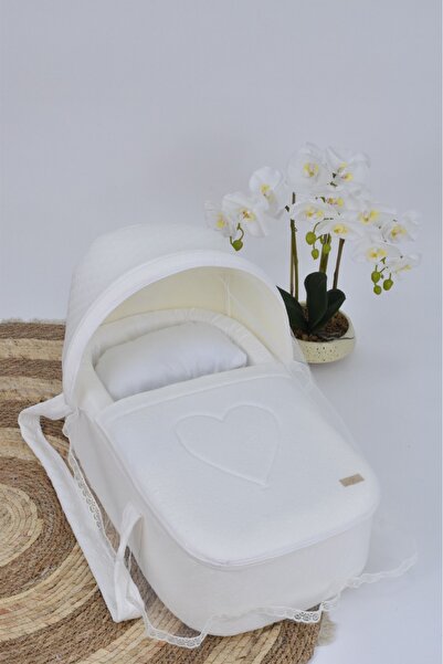 WASL ALKHAIR سرير أطفال متنقل بمقعد مبطن سميك ومواد عالية الجودة لون أبيض