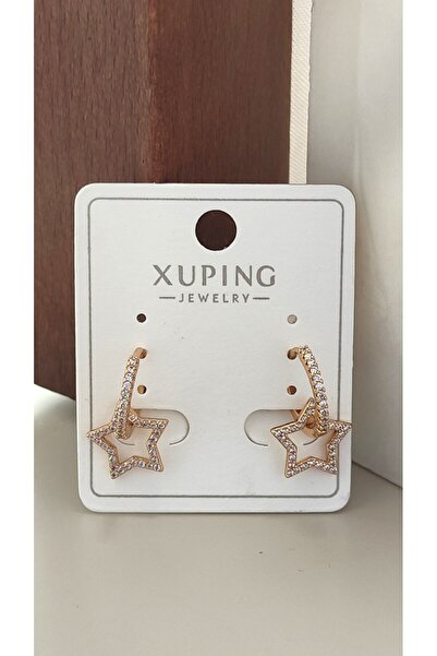 DİAVENTA TAKI VE AKSESUAR Xuping Vip Earrings-Rose Gold Earrings Star Charnli...