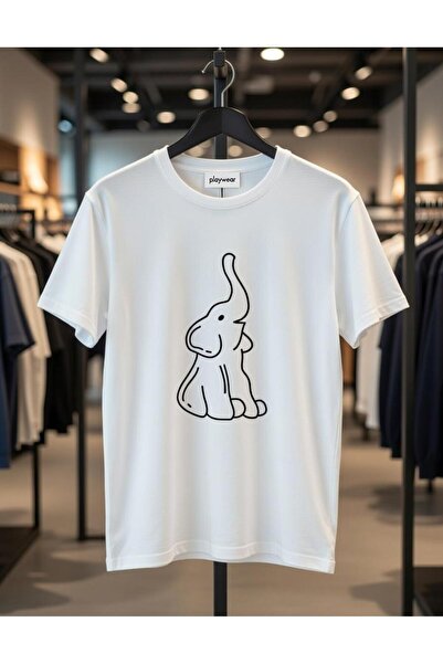 playwear PLAY WEAR Unisex Χαλαρή Εφαρμογή MINIMAL FİL V1 Μπλουζάκι με στάμπα ...
