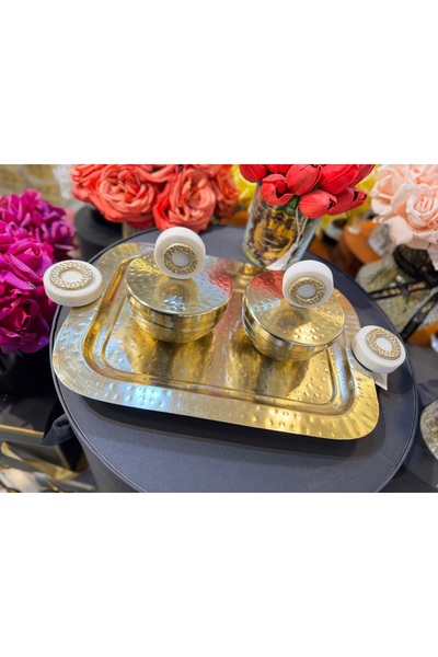 hediye Esterhomedecor 2-Piece Metal Spice Rack with Lid and Tray in Antique S...