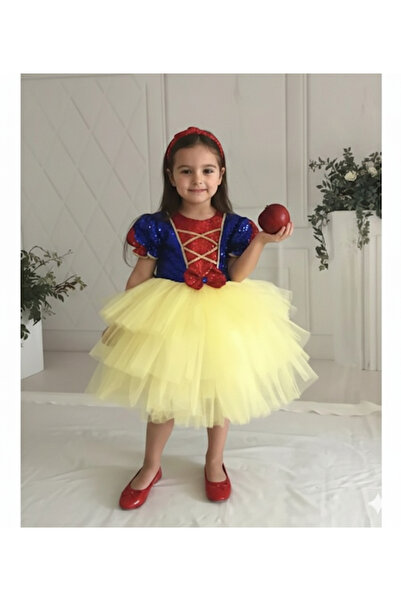 PRİNCESS Snow White Themed Girls' Tulle Princess Costume