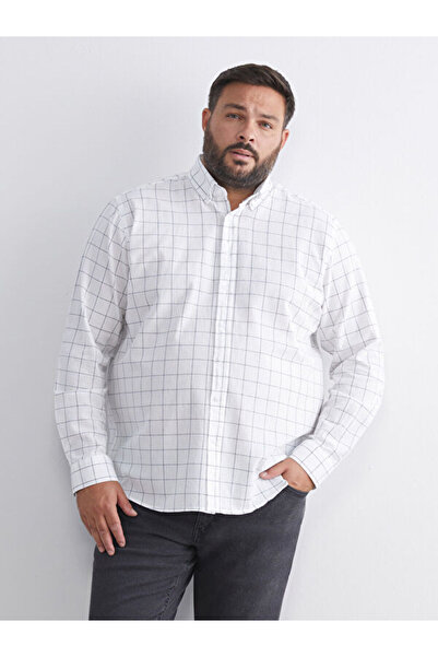 LC Waikiki Standard Fit Long Sleeve Checkered Embroidered Men's Shirt from Uz...
