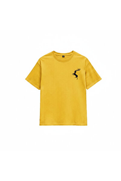 MODARİCH Тениска „Игра на тронове“ с Баратеон – жълта, с голям размер, с обло...