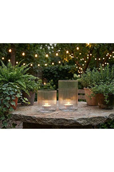 GLASSY Işığın Sanatla Buluşması: 2’li El İşçiliği Optik Silindir Set (10-15 cm)