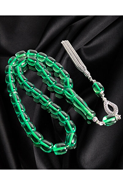 Erbab i Kehribar Certified Caribbean Amber Prayer Beads - Silver Tassel Design