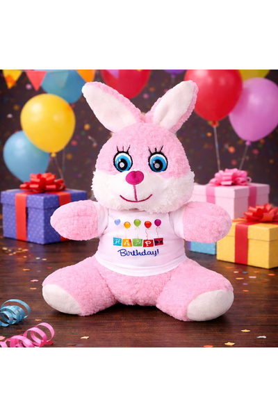 MEVAFA Happy Birthday T-Shirt Plush Rabbit