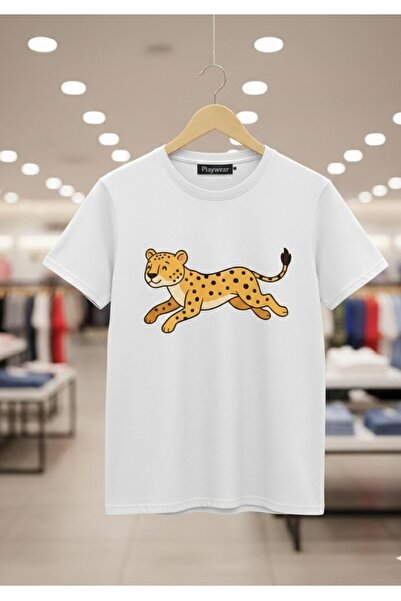 playwear Play Wear Unisex Bol Molded Cheetah Crew Neck Printed T-Shirt
