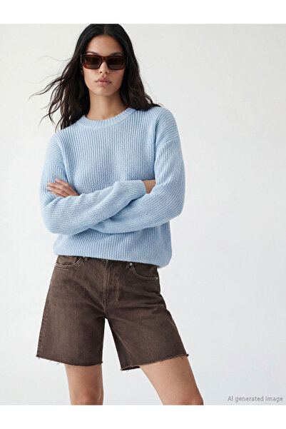 LC Waikiki Rmz Gi̇yi̇m Farkiyla Zero Roba Loose Fit Women's Knitwear Sweater