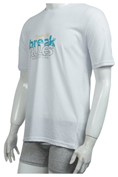 TOSKI Tricou Barbat Break Rules Alb
