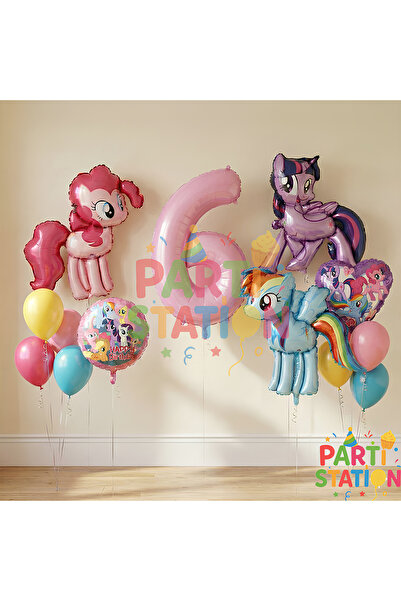 Parti Station My Little Pony Temalı 6 Yaş Balon Seti 14 Parça Doğum Günü Balon