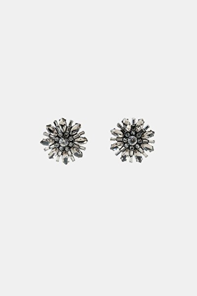 stravis Stone embellished flower earrings