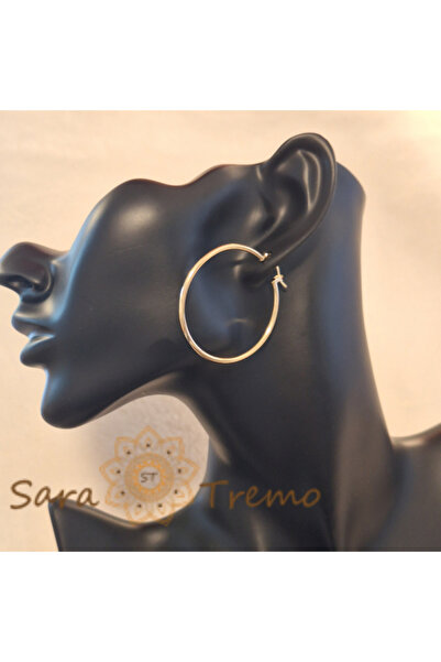 SaraTremo Round Earrings 4 cm, Clip Closure – Shine and Comfort from Brazil