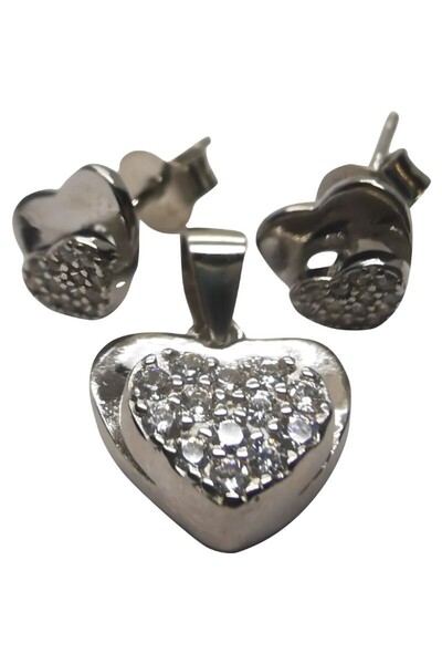 Crocodileskids 925 Silver Heart on Heart Set, 2.89 g