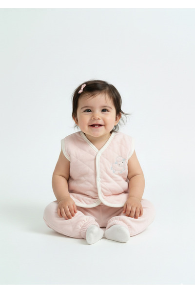 Soar Kids Aksesuar Baby Cotton Embroidered Vest 2-Piece Set