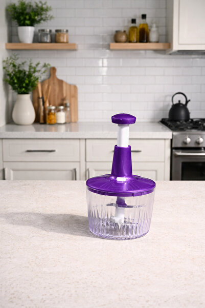 Sonline Solingen MOR RENK 5 Bıçaklı Manuel Doğrayıcı El Rondosu El Blenderi E...