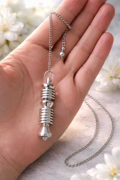 best bioenerji taş terapi Silver Color Large Size Solid Brass Pendulum 《 Pand...