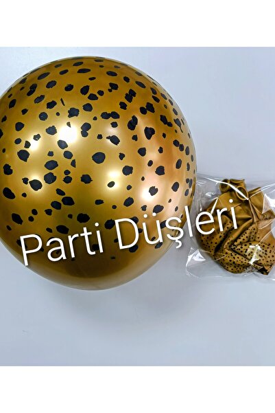 Parti Düşleri بالون ذهبي مطبوع عليه نمر السفاري 5 قطع