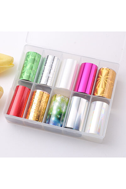 Wien Nail Master 10lu Tırnak Süsleme Folyosu Parlak Holografik Yıldız Dizayn ...