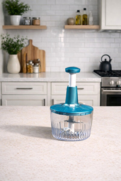 Sonline Solingen MAVİ RENK 5 Bıçaklı Manuel Doğrayıcı El Rondosu El Blenderi ...