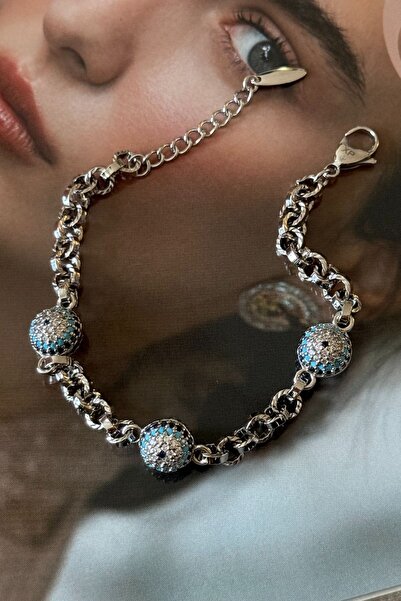 Trendy Butik سوار Xuping الفضي اللون الفضي بتصميم العين الشريرة