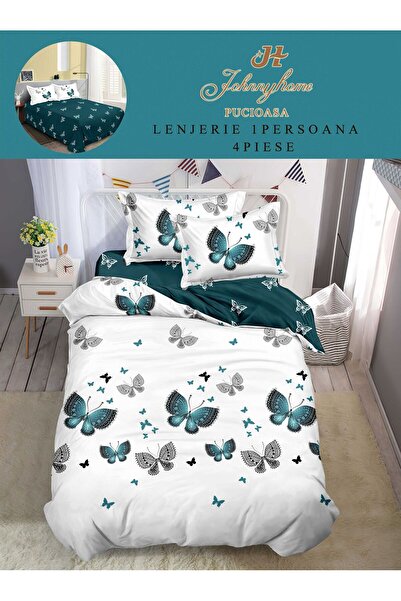 trendyhome Bed Linen 1 Person 4 Pieces, Fine Cotton, Modern Print