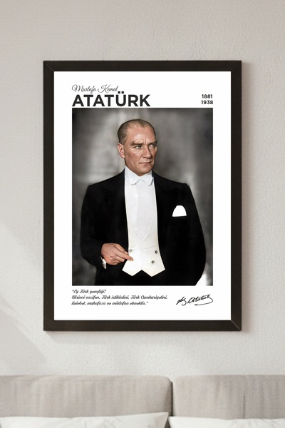 Mutlu Tasarım Tablou Ataturk Trend Modern Colorat Imprimare de înaltă calitat...