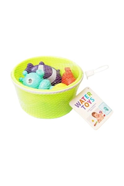Toy Toy Toy Set of bath toys in green bucket with marine creatures