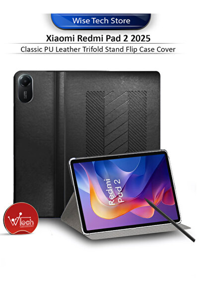Wtech Xiaomi Redmi Pad 2 2025 (11.0 inches) Classic PU Leather Trifold Stand ...