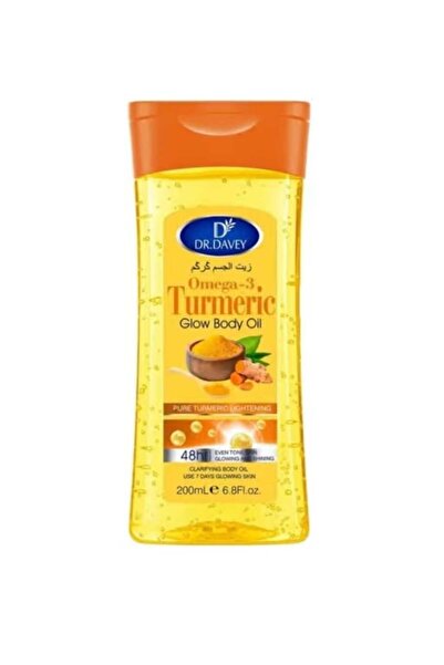 Dr. Davey زيت الجسم أوميغا 3 بالكركم لتفتيح البشرة، كركم نقي، 200 مل، بشرة مت...