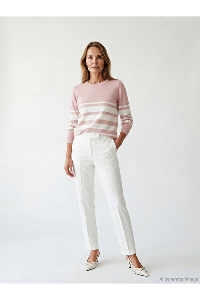 LC Waikiki Crew Neck Striped Women's Knitwear Sweater