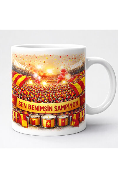D&Y GAUDERY Galatasaray Kırmızı Sarı Tribün Tasarımlı Telifsiz Taraftar Kupas...