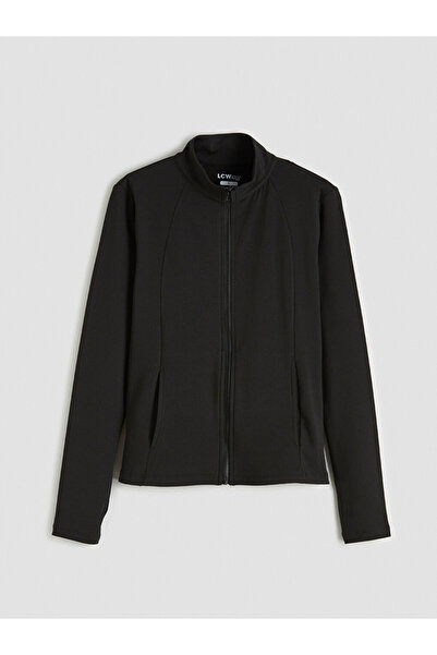 LC Waikiki NOUL SEZON DE LA GÜLİS GİYİM Hanorac negru cu fermoar pentru femei...