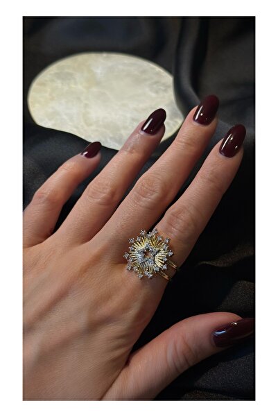 PALICE خاتم ستيل ستارلي زيركون مرصّع بالأحجار قابل للتعديل