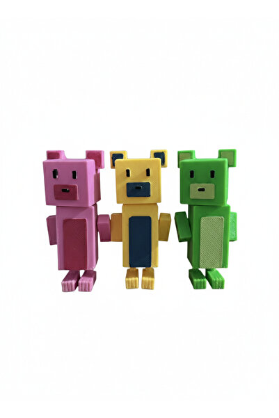 Store Super Bear Adventures Üçlü Ayı Set || 3D Figür - Pembe,Shicka,Timsah Ayı