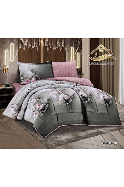 Afkar Albayet Single and a half summer bedspread, 4 pieces, floral pattern, m...