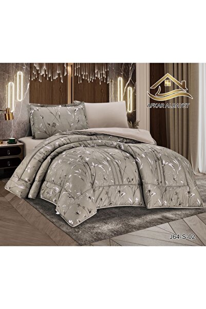 Afkar Albayet Single and a half summer bedspread, 4 pieces, floral pattern, m...