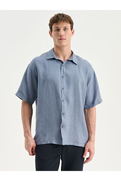 LC Waikiki Regular Fit Short Sleeve 100% Linen Men's Shirt