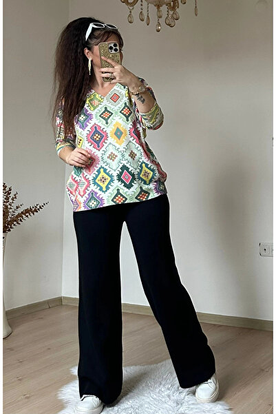 AZRA BUTİK Kilim Pattern Knitwear Set