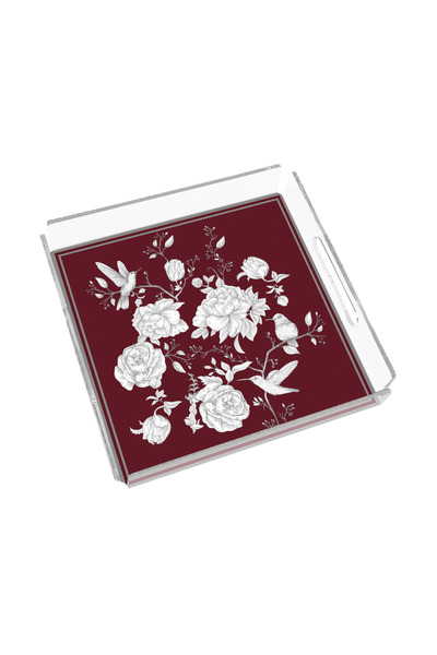 Sivella Rose Glow Burgundy 35X35 Plexiglass Tray