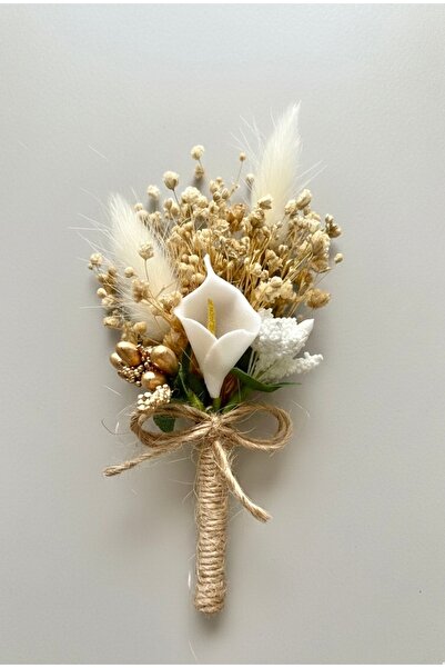 DİGGO Gala Kuru Çiçek Arajman, Yaka Çiçeği, Damat Sağdıç Çiçeği