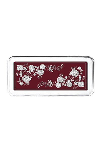 Sivella Rose Glow Burgundy Glass Plate