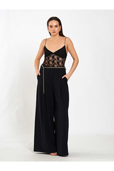 Coral Pervazlı Double Pleated Trousers 031641 Black