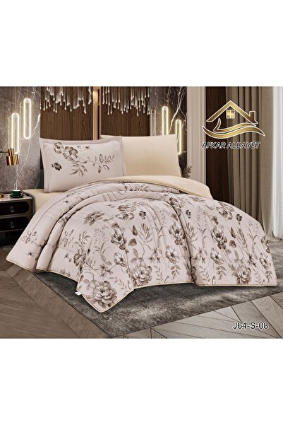 Afkar Albayet Single and a half summer bedspread, 4 pieces, floral pattern, m...
