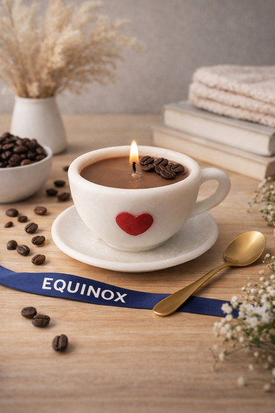 EQUİNOX All Candle Heart Cup Design Coffee Bean |Decorative Candle|Gift