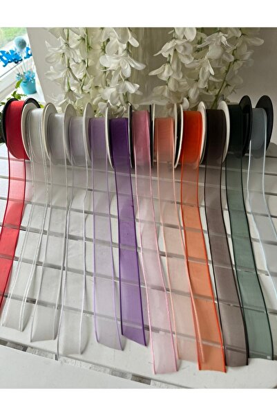 Helvacıoğlu Çikolata Şifon Kurdeleler, 12 Renk Çeşitli Ebatlarda, 90 metre, 2...