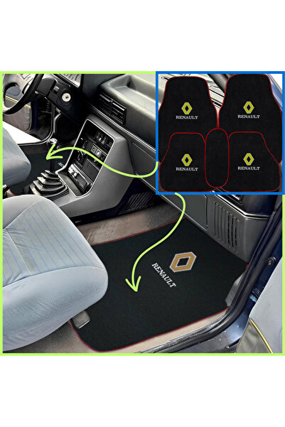 ulustekstil Renault Broadway R9 R11 Spring Fairway Flash 5 Parça Nakışlı Siya...