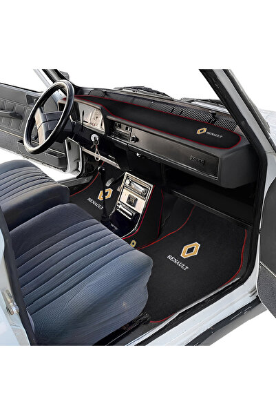 ulustekstil Renault 12 Toros Torpido Vites Konsol Yan Koruma Halısı Siyah Oto...